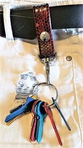 NEW Authentic PYTHON Original unisex key ring KEY FOB zipper pull bag charm NWOT - Picture 1 of 8