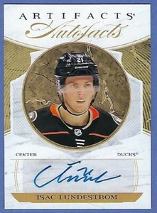 2022-23 UD Artifacts Autofacts Wood Variant ISAC LUNDESTROM #AF-IL Anaheim Ducks - Photo 1 sur 2