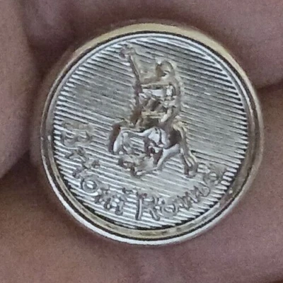 VINTAGE & RARE ! SMALL  .5  X .5 " BRIONI ROMA SILVER METAL  REPLACEMENT  BUTTON - Image 1 of 2