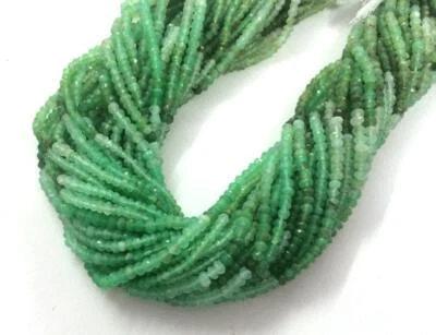 Piedras preciosas sueltas rondelle facetadas crisoprasa verde AAA de 13" cuentas de 3 mm 3 hebras Foto 1 de 4