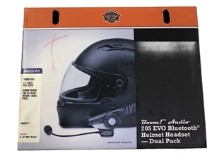 OEM HARLEY-DAVIDSON BOOM AUDIO 20S EVO BLUETOOTH Stereo Helmet Headset Dual Pack - Picture 1 of 10