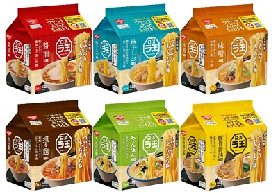 NISSIN RAOH Ramen Noodles Instant Miso Soy Sauce Salt 6 Flavors 5pcs Set Japan