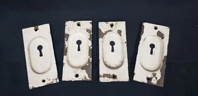 Set of 4 Brass Pocket Door Escutcheon Plates 4 1/2" x 2" GS00253 - Image 1 of 4