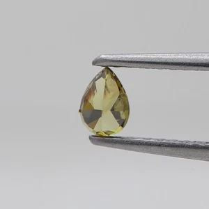 Loose Certified Natural Diamond 0.25tcw Dark Green Sparkling Pear Brilliant Cut - Picture 1 of 12