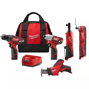 Milwaukee 5-Tool Power Tool Combo Kit 12V Li-Ion LED-Light Sub-Compact Cordless - Picture 1 of 1