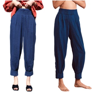 Ace & Jig Harlow Pant in Cosmos L large navy blue tapered leg tufted dot - Imagen 1 de 10