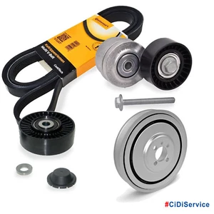Kit Cinghia Servizi + Puleggia Albero Motore Completo Alfa Romeo 147 GT 1.9 JTD - Picture 1 of 6