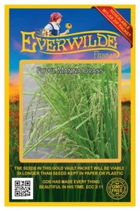 1000 Fowl Manna Grass Native Grass Seeds - Everwilde Farms Mylar Seed Packet - Picture 1 of 3