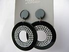 Lovely Topshop Hoop Earrings with  Lots of Diamantes Holiday Festival NEW 