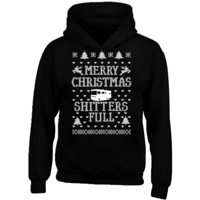 Merry Christmas Shitters Full UNISEX HOODIE Sweatshirt Ugly Christmas Santa Clau - Image 1 of 2