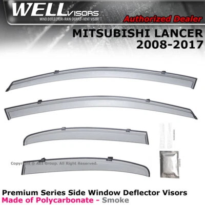 WELLvisors for Deflectors Mitsubishi Lancer Sedan 08-17 Guards Window Visors - Image 1 of 4