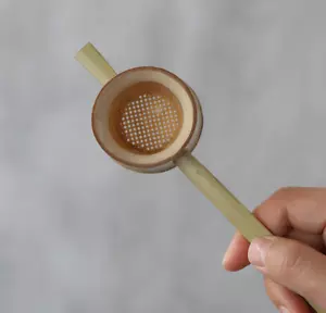 Traditional Bamboo Loose Leaf Tea Strainer Sifter Tea Ceremony Accessory Tool - Foto 1 di 20