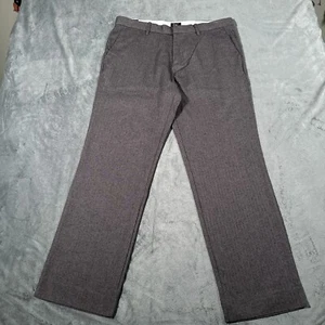 Gap Pants Mens 36x32 Gray Twill Herringbone Tailored Straight Fit Khakis New - Picture 1 of 13