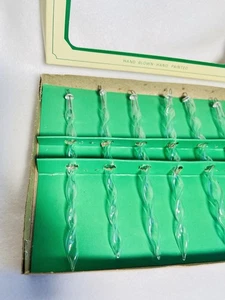 Vintage Spiral Clear Glass Icicle Christmas Ornaments 6" Twist Set of 6 - Picture 1 of 4