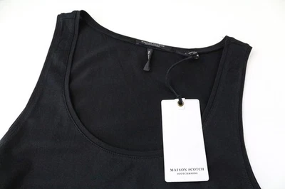 MAISON SCOTCH Womens  Top M Black Round Neck Sleeveless Plain Style * - Image 1 of 4