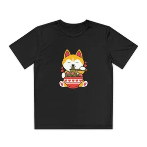 Youth Tee - Puppy Ramen Noodle Eating Shirt - Picture 1 of 25