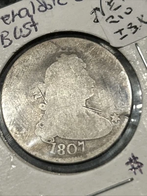 Busto drapeado EM7 1807 cuarto talla mediana casi buena fecha clara. FreeSH de colección Foto 1 de 4