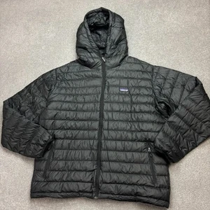 Patagonia Jacket Adult X Large Black Ultralight Puffer Down Sweater Hoody Men* - Picture 1 of 14