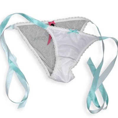 Victoria's Secret Sexy Little Things Y2K 2007 corbata lateral transparente satinada recién casada Foto 1 de 4