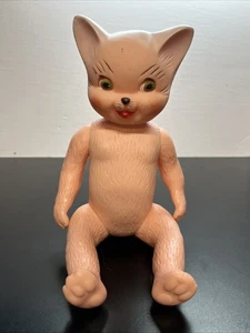 vintage anni 60 ? bambola giocattolo felino gatto gomma anni 70 sovietica ? MCM R5 - Foto 1 di 10