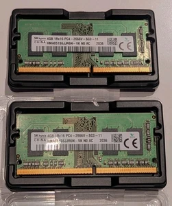SK Hynix 8GB DDR4 SODIMM RAM PC4-2666V-SCO-11, 1Rx16, 2x4GB - Bild 1 von 1