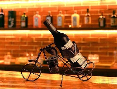 Metal Hierro Bicicleta Portabotellas Barra Decorativo Para Regalar Vino - Imagen 1 de 4