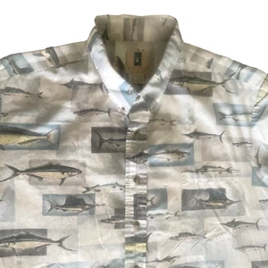 Kahala Hawaiian Fish Print Shirt Mens XL Islands Aloha Camp 100% Cotton USA-Made - Picture 1 of 10