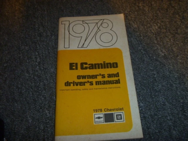 1978 Chevrolet El Camino владелец оператор руководство пользователя SS xo - Изображение 1 из 1