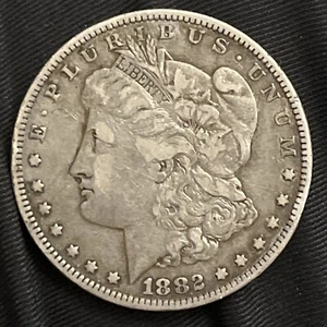 antique 1882 P MORGAN SILVER DOLLAR B01 - Picture 1 of 2
