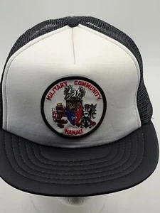 VINTAGE Military Community ~ Manau, Mesh Snapback Trucker Mütze/Kappe, schwarz & weiß - Bild 1 von 8