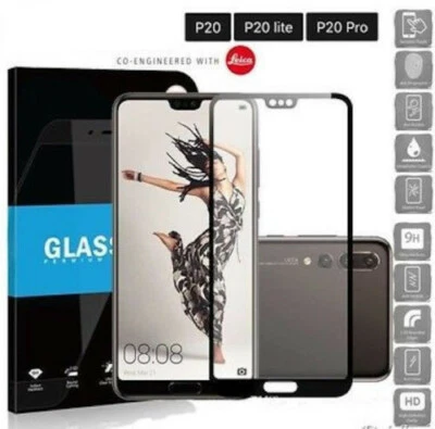 PELLICOLA FULL SCREEN VETRO TEMPERATO PER HUAWEI P20 LITE PRO NERO CLT-L09 - Immagine 1 di 4