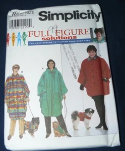 Simplicity Full Figure Solutions Pattern 8386 Cape and Dog Coat One Size Uncut - Imagen 1 de 1