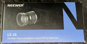NEEWER LS-18 HD Wide / Macro Conversion Lens 0.75X For SONY ZV1 - Picture 1 of 2