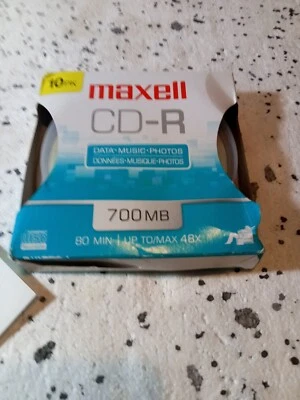 Maxwell CD-R 10 Pack 700 MB 80 min Data Music Photos - Brand New - Image 1 of 4