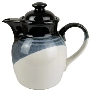 RARE Noritake Durango 8647 Teapot, 1980s Japan, Black, Blue & White Coffee Pot - Picture 1 of 16