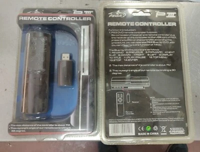 2x Pega PG-P3028 Blue ray DVD Remote Controller (Black & White) for Sony PS3 NEW - Image 1 of 2