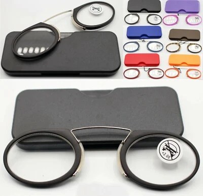 occhiali da lettura vista tondi senza stanghette montatura diottrie +1,5 2,5 3,5 - Immagine 1 di 4