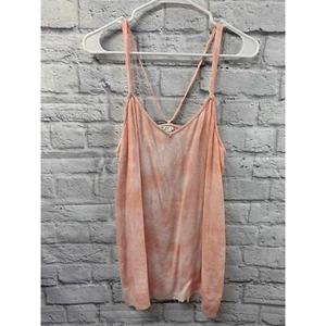 Aerie Tank Top Womens Medium Pink Tie Dye Spaghetti Strap Raw Hem - Bild 1 von 7