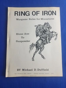Ring of Iron: Wargame Rules for Miniatures - Michael D. Duffield (ULTRA RARE) - Picture 1 of 2