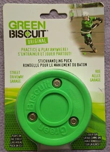 Green Biscuit Original Practice & Play anywhere Stickhandling Puck Indoor/Outdoo - Picture 1 of 1