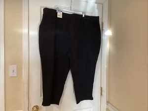 Terra & Sky Plus Size 4X, 20W -30W Black Pull-On Capri Jeggings 23” Inseam - Picture 1 of 4