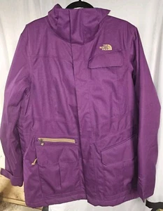 Abrigo de esquí para mujer The North Face XL Hyvent capucha extraíble con piel sintética Trm Berry - Imagen 1 de 13