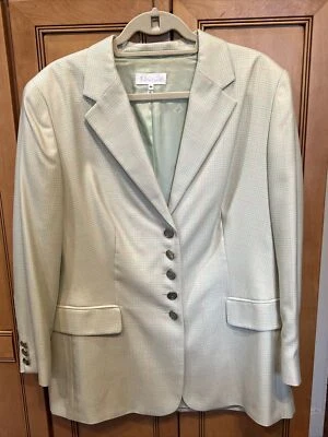 Blazer Escada para mujer 44 verde rosa a cuadros chaqueta de cachemir Foto 1 de 4