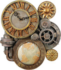 Gears of Time Steampunk Wall Clock Sculpture, Medium, Full Color