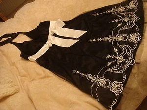 bnwt debut debenhams size 14 black mesh halter neck dress £70 embellished satin - Picture 1 of 12