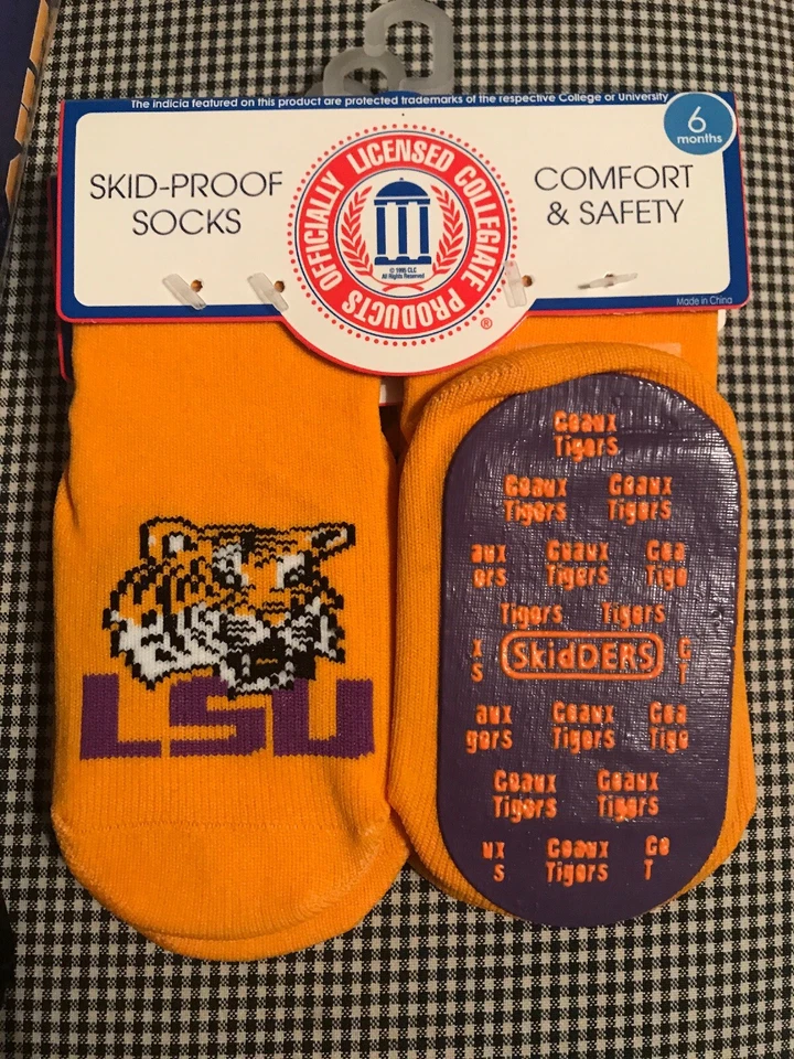 Calcetines de seguridad cómodos antideslizantes antideslizantes LSU TIGERS para bebés 6-12 meses Foto 1 de 1