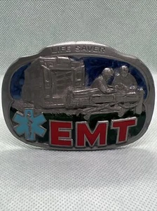 EMT FIRST RESPONDER EMERGENCY MEDICAL LIFE SAVER AMBULANCE BELT BUCKLE USA - Picture 1 of 7