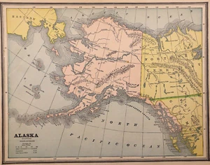 1888 Map ` ALASKA TERRITORY ~ Authentic Antique Map ~ (14x11) Free S&H -#60-I - Picture 1 of 1