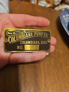 VINTAGE Columbiana CO. BRASS TAG Columbiana OH. NEW OLD STOCK (Bksf) - Picture 1 of 3