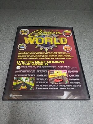 Cruis'n World Nintendo Midway  Video Game  1998 Print Ad Framed 8.5x11  - Image 1 of 4